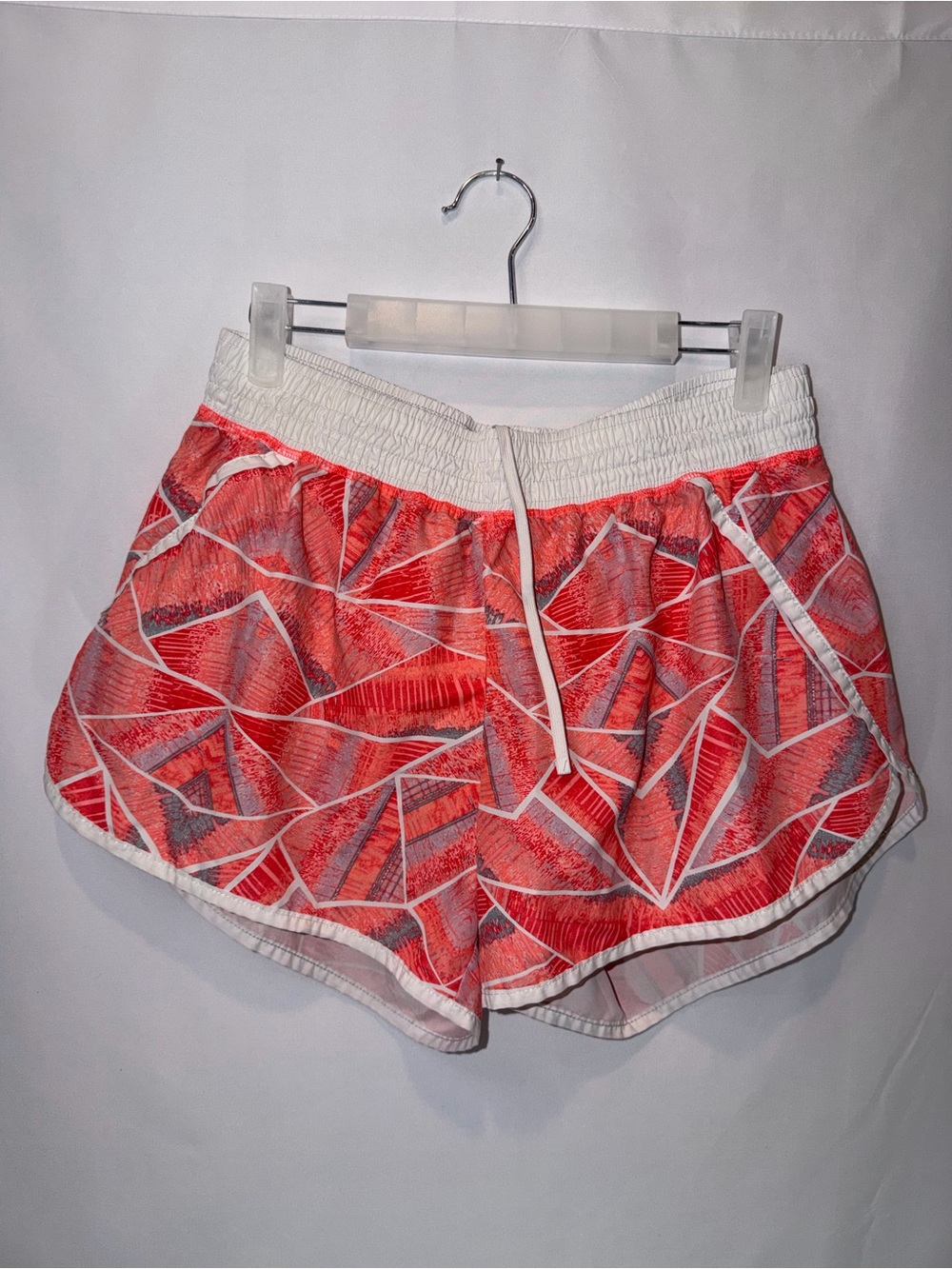 Champion Coral & White Geometric Athletic Shorts
